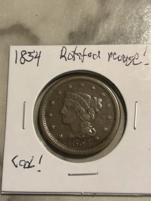 1854 large cent Rotated Reverse! Please Check My Listings Look👀