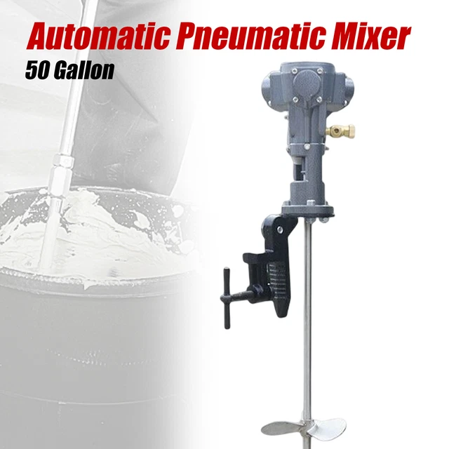 50 Gallon Pneumatic Mixer Rung Dope Tank Barrel Type 304Stainless Steel 4" Blade