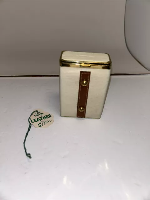 Vintage Cigarette Case Holder 50’s, 60’s Seton Top Grain Leather Boho