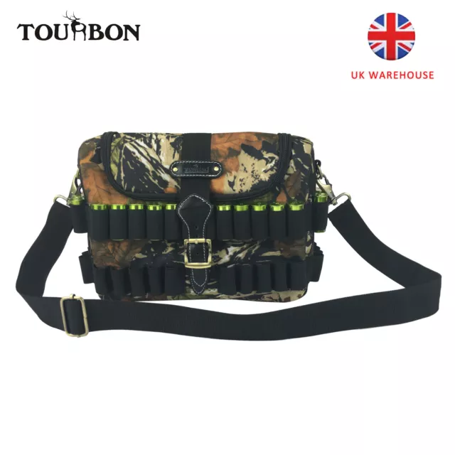 TOURBON Hunting Game Shotgun Ammo Speed Loader Cossbady Cartridge Bag in Camo UK
