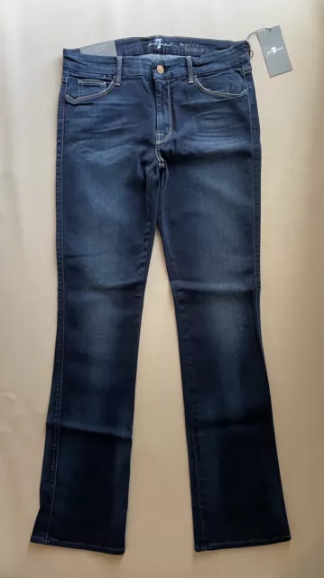 $189 Nwt Womens 7 Seven For All Mankind Jeans The Skinny Bootcut Dark Blue Sz 31