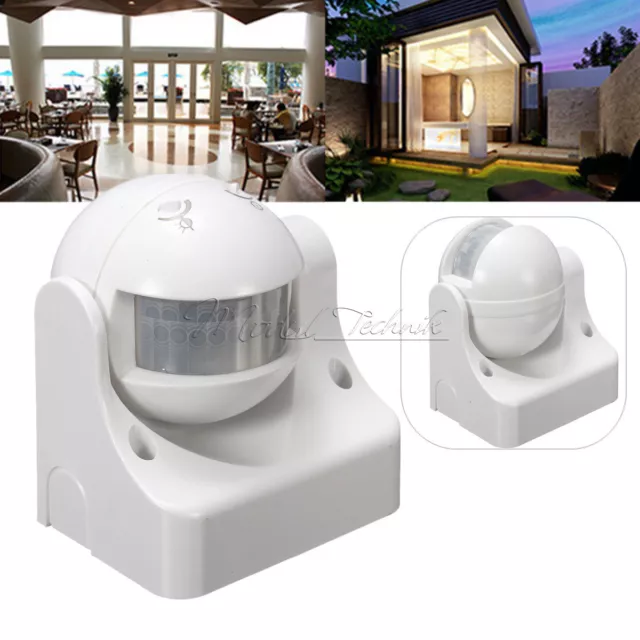White Outdoor 180° Degree Security PIR Motion Movement Sensor Detector Switch