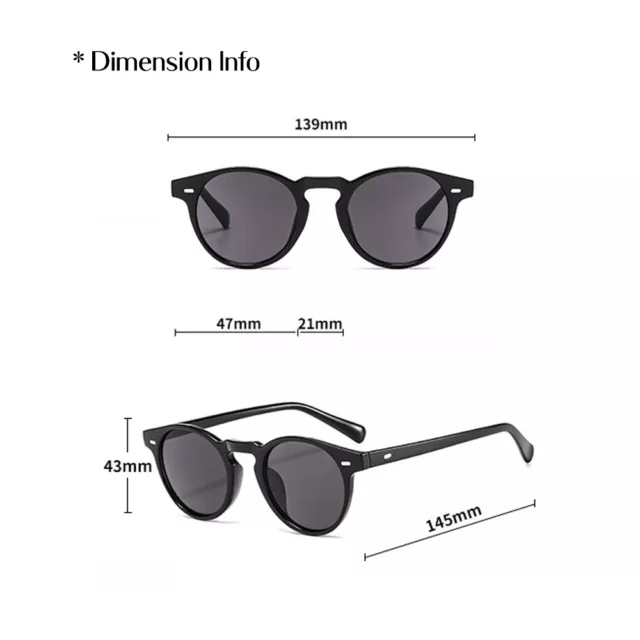 Klassische runde ovale Sonnenbrille Herren Frauen Tönung Retro Vintage Mode Farbton 3