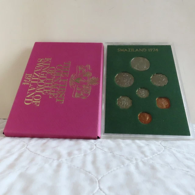 SWAZILAND 1974 7 COIN PROOF SET - sealed pack/cover