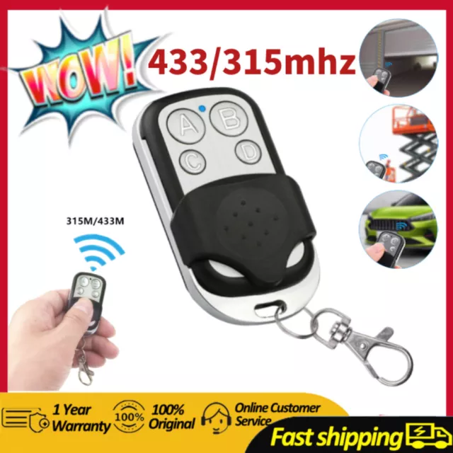 433/315mhz Universal Cloning Remote Control Electric Gate Garage Door Opener Key