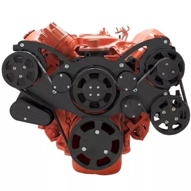 Big Block Chrysler All Inclusive Serpentine System Mopar 383 426 440 Black Ac