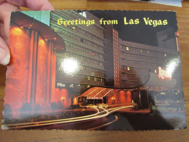 VINTAGE 1974 picture postcard RIVIERA Greetings from Las Vegas Nevada