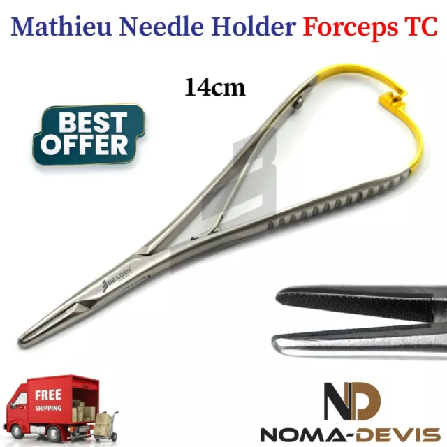 Dental Surgical Mathieu Needle Holder TC Forcep Suture Ligature Placing BEADEN®