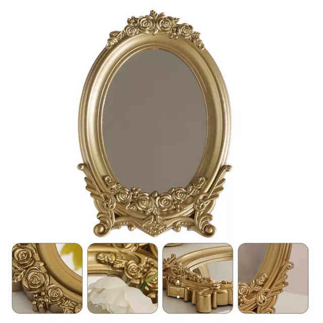 Specchio trucco vanità da tavolo vintage specchio da tavolo con supporto oro
