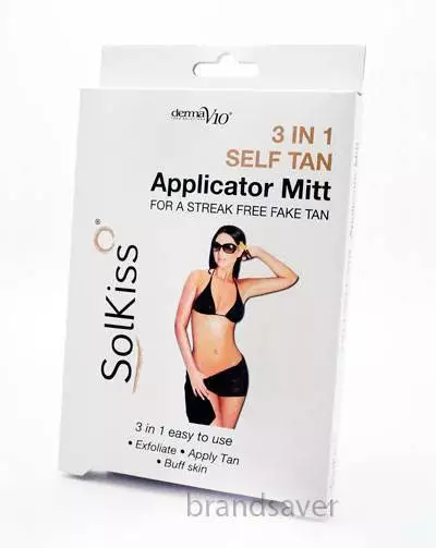 3 in 1 SOLKISS FAKE/SELF TAN APPLICATOR MITT/GLOVE STREAK FREE EXFOLIATOR