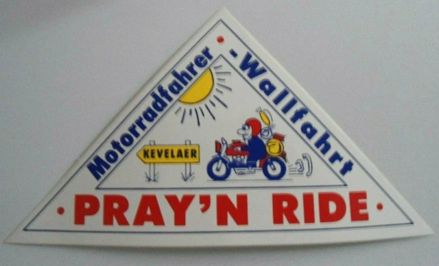 Promotional Stickers Pray And Ride Pilgrimage Kevelaer Motorcycle 80s Biker
