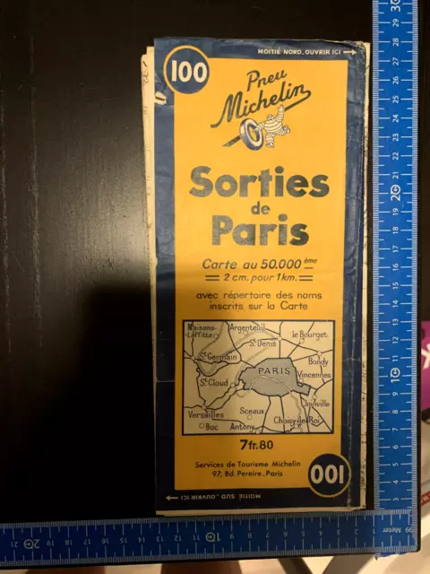 Preu MIchelin , Sorties de Paris - 1946 - Vintage Map