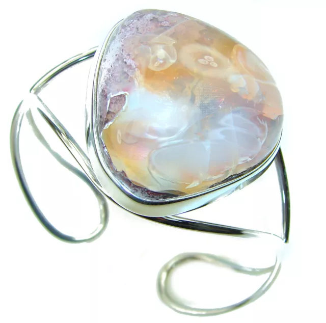 Incredible quality Mexican Opal   .925 Sterling Silver handmade  Bracelet / Cuff