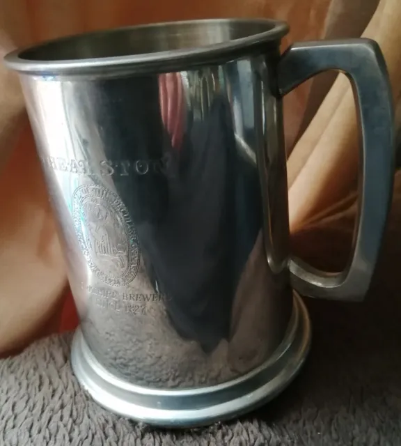 Pewter tankard-one Pint, With Theakston Yorkshire Brewers Engraved