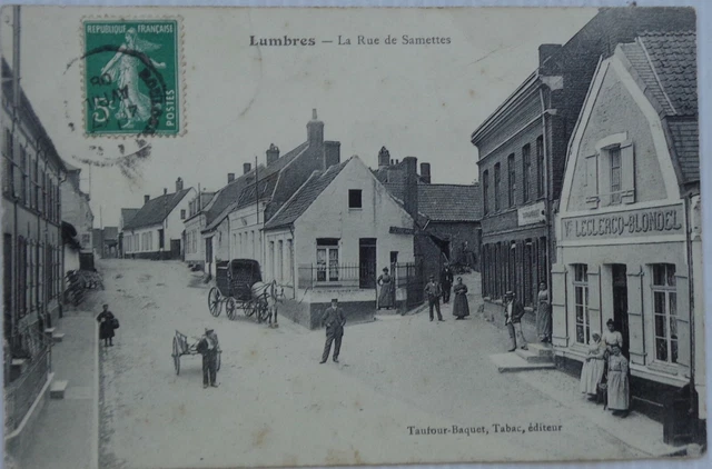 Lumbres 62 CPA La Street Samettes Good Condition 1908