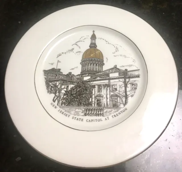 Vintage 1964 New Jersey State Plate Trenton NJ Gold Capitol Guernsey Cattle Club