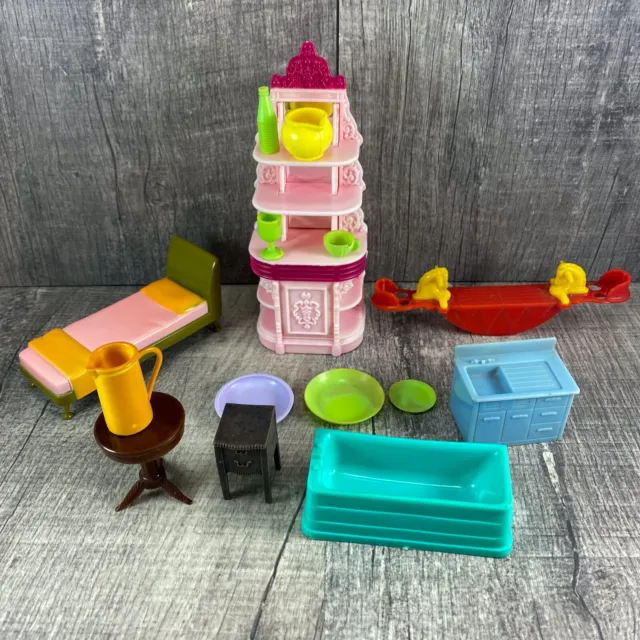 Mixed Lot of Vintage Miniature Dollhouse Furniture And Various Accessories