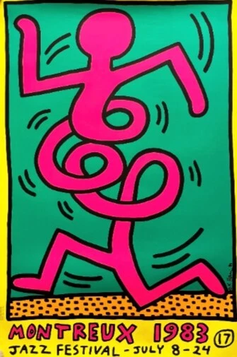Keith Haring - Montreux 1983 - 100 x 70 cm - per il Montreux Jazz Festival.