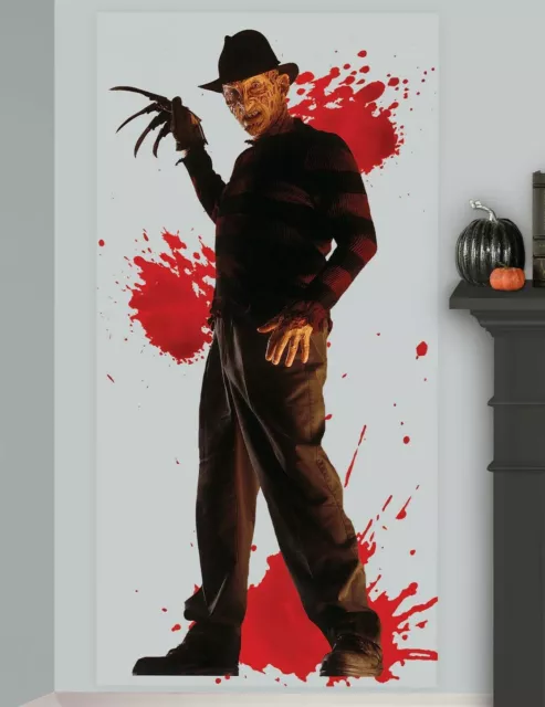 5ft Freddy Krueger Blood Splatter Halloween Horror Scene Setter Party Wall Decor