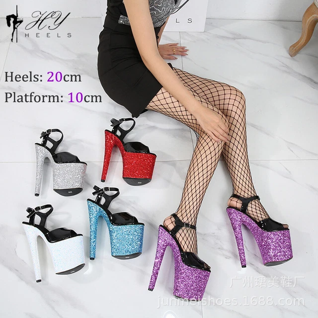 20 Cm Pole Dancing High-heel Shoes Sexy Womens Shoes Platform Buckle Sandals Sz