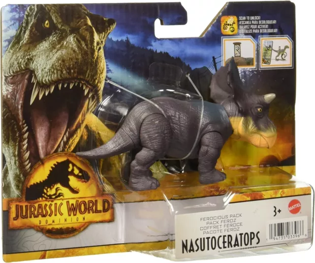 Figure Dinosaure Nasutoceratops Jurassique World Dominion Ferocious MATTEL HDX26