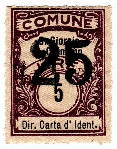(I.B) Italy Revenue : Diritti Carta d'Identità 25L on 5L OP (San Giorgio)