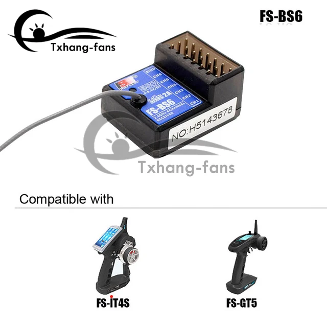 Flysky FS-BS6 Receiver with Gyro Stabilization System, Flysky FS-IT4S/FS-GT5A2TF