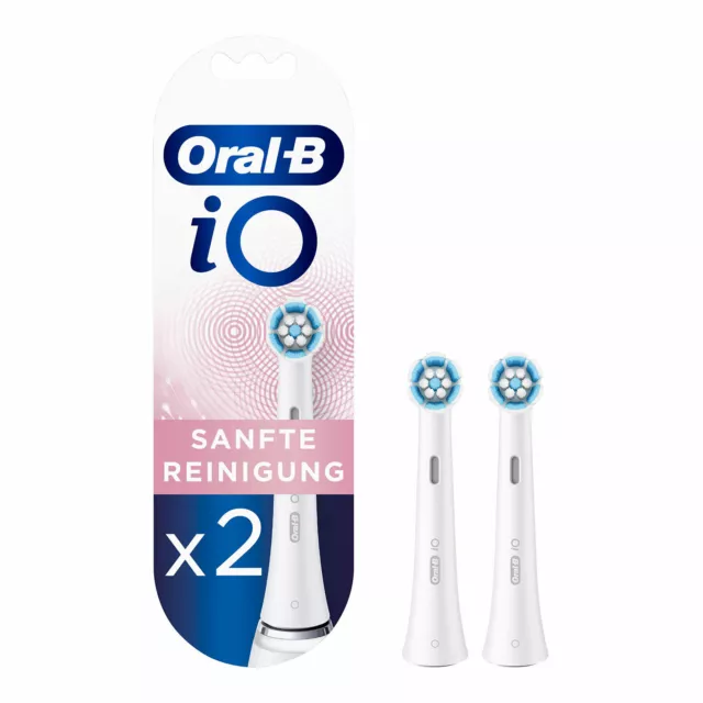 Braun Oral-B iO Sanfte Reinigung 2er Aufsteckbürsten weiß Ersatzbürsten