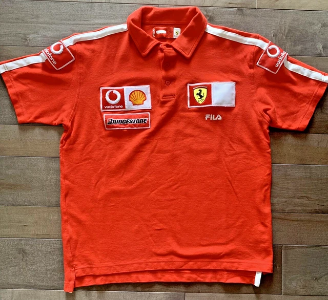 Vintage Red Fila Ferrari Racing Polo Shirt Size Large Vodafone Shell Bridgestone Vintage Red Fila Ferrari Racing Polo Shirt Size Large Vodafone Shell Bridgestone