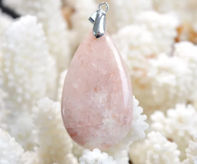 Quartz fraise 64 carats - pendentif cabochon pierre naturelle - Afrique du Sud