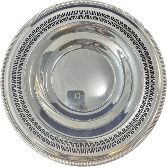 Wm Rogers MFG.CO 4235 Round Silver Plate Pierced Bowl 12-1/4" Vintage