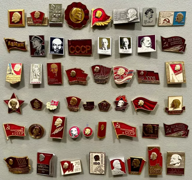 50 Assorted LENIN PINS UKRAINE/USSR/SOVIET/CCCP.  #16/5
