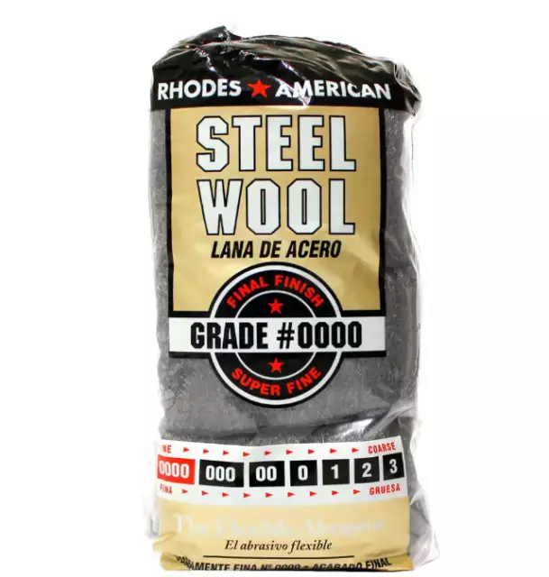 Steel Wool 12 pad Super Fine Grade #0000 Rhodes American Final Finish DEAL New