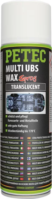 Petec Multi UBS Wax 500 ml Spray Transparent Steinschlagschutz Metallschutz