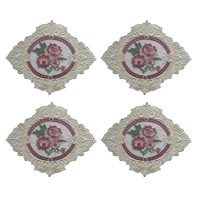 NOSTALGIC Art Set sottobicchieri in metallo, 4 pezzi, vino, 9 x