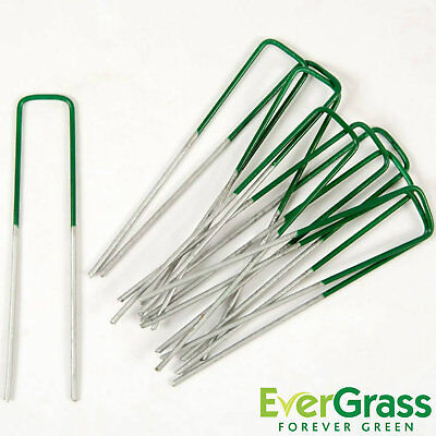 Artificial Grass U Pins Half Green Metal Galvanised Pegs Staples Weed Astro Turf
