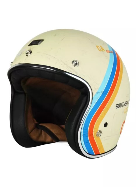 Casco de moto jet estilo retro vintage, homologado ECE tipo bandit. Envio 24h