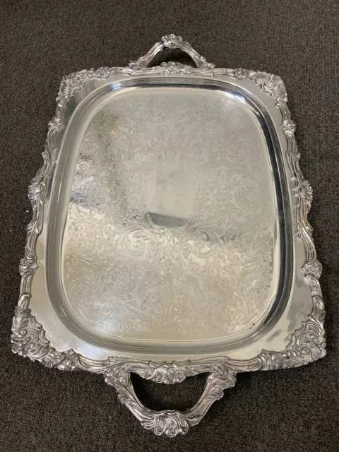 Large Footed Waiters Tray Pilgrim Silverplate CompanyIt’s beautiful