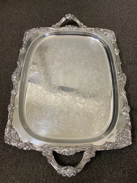 Large Footed Waiters Tray Pilgrim Silverplate CompanyIt’s beautiful