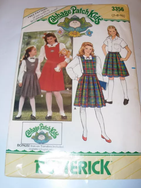 CHILDS GIRLS UNCUT BUTTERICK Sewing Pattern 3356 CABBAGE PATCH KIDS DRESS 7-10