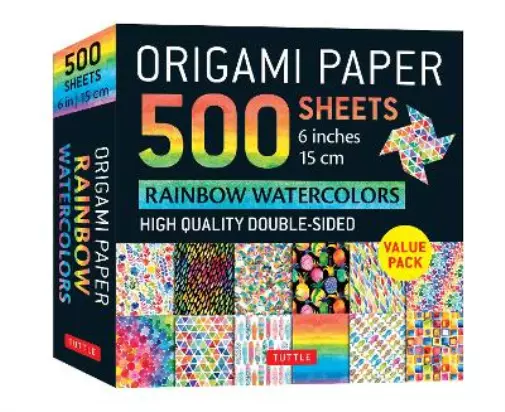 Tuttle Studio Origami Paper 500 sheets Rainbow Watercolors 6" (15 cm) (Notebook)