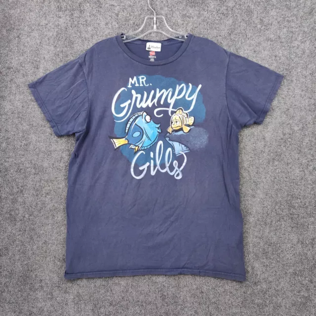 Hanes T-Shirt Men L Large Blue Disney Parks Mr. Grumpy Gills Short Sleeve Cotton