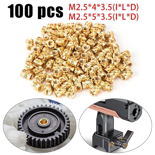 Dado inserto filettato ottone 100 pz per stampante 3D per dadi inserti di fissag