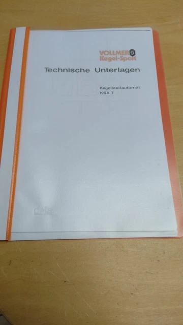 KEGELBAHN VOLLMER KSA7 Technische Anleitung mit dem großen Din A1