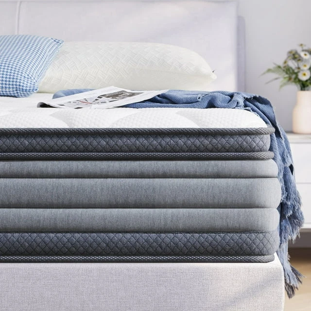 14” Queen Size Gel Memory Foam Individually Pocket Innerspring Hybrid Mattress