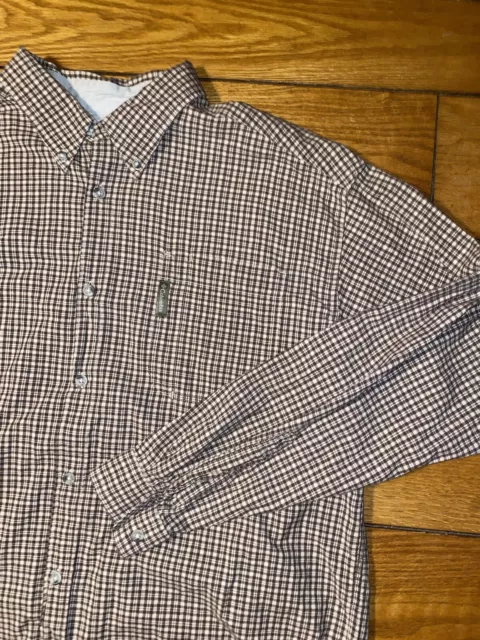 Columbia Men's Button Down Shirt Size XL Brown & Cream Plaid