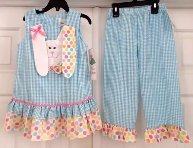 🐇 Girl's 6 Bunny Outfit 🐰 Top Pants 2 Piece Set New NWT Rare Editions S Easter