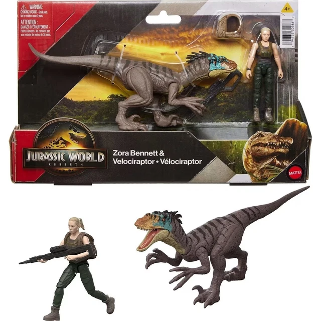 JURASSIC WORLD REBIRTHZORA Bennet And Velociraptor MATTEL NEW 2025 jurassic-world-rebirthzora-bennet-and-velociraptor-mattel-new-2025