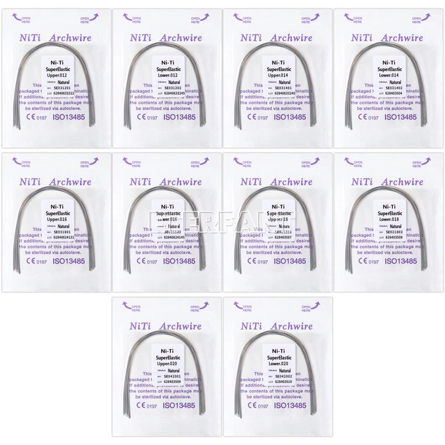 5xETERFANT Dental Ortho Arch Round Wires Natural Super Elastic Niti 10pcs/pack