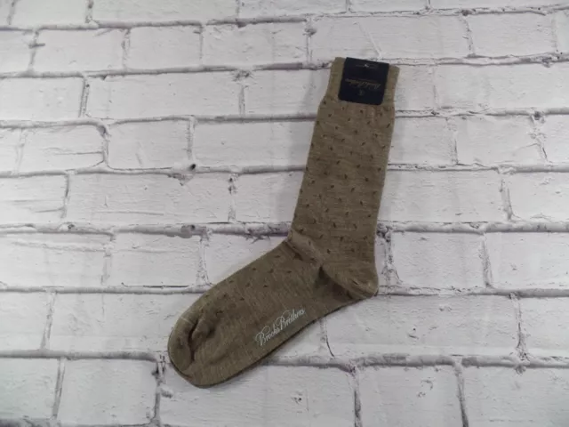 NEW Brooks Brothers Men's Wool Brown Crew Socks Italian Made Knit